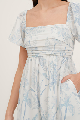 Mirage Flutter Sleeve Pintuck Dress