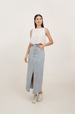 Jenner Slit Denim Maxi Skirt