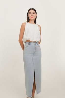 Jenner Slit Denim Maxi Skirt