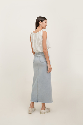 Jenner Slit Denim Maxi Skirt