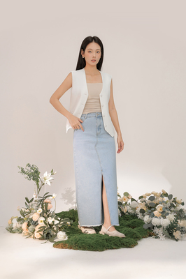 Jenner Slit Denim Maxi Skirt