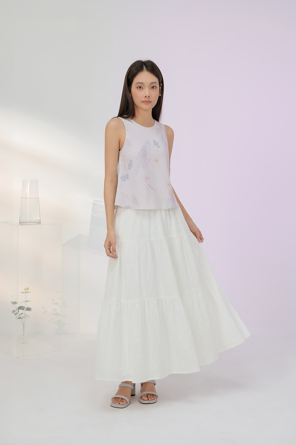 Calla Broderie Tiered Maxi Skirt