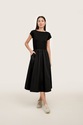 Jodalyn Drop Waist Contrast Dress