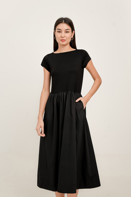 Jodalyn Drop Waist Contrast Dress