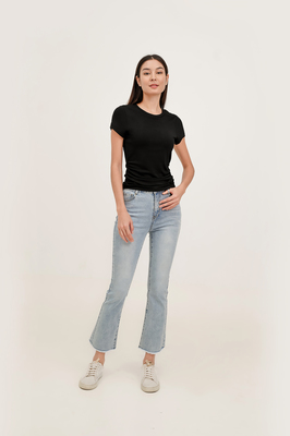 Zara Padded Ruched Basic Tee