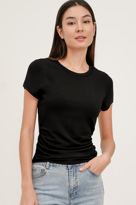 Zara Padded Ruched Basic Tee