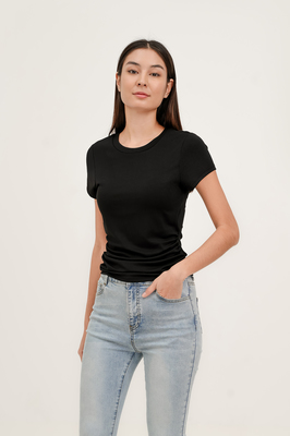 Zara Padded Ruched Basic Tee