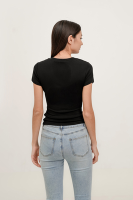 Zara Padded Ruched Basic Tee