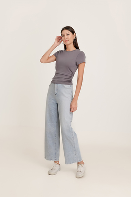 Zara Padded Ruched Basic Tee