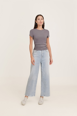 Zara Padded Ruched Basic Tee