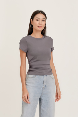 Zara Padded Ruched Basic Tee