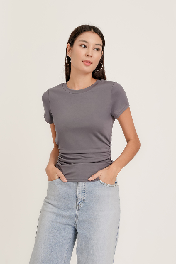 Zara Padded Ruched Basic Tee