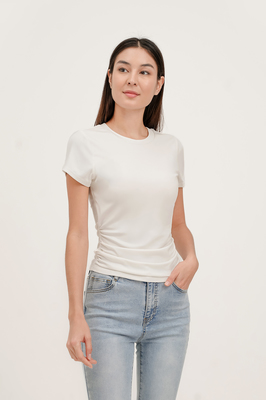 Zara Padded Ruched Basic Tee