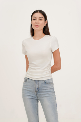 Zara Padded Ruched Basic Tee