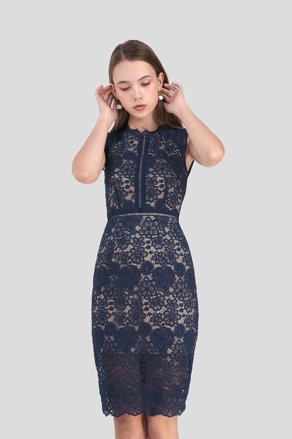 Primrose Oriental Lace Midi Dress