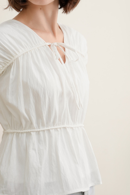 Camille Shirred Ribbon Top