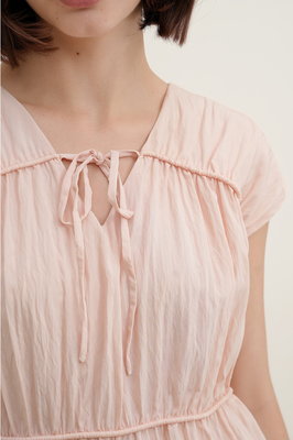 Camille Shirred Ribbon Top