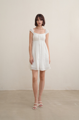 Seraph Padded Broderie Babydoll Dress