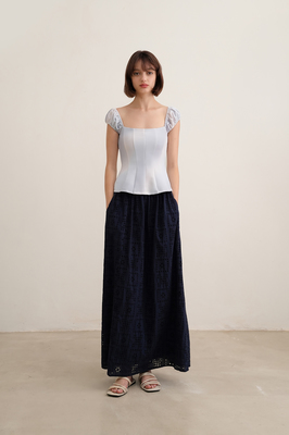 Giselle Broderie Pocket Maxi Skirt