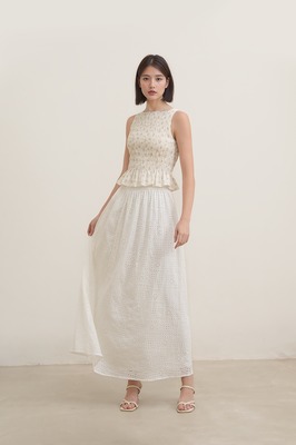 Linnea Padded Shirred Boat Neck Top