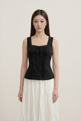 Cheria Padded Pintuck Top