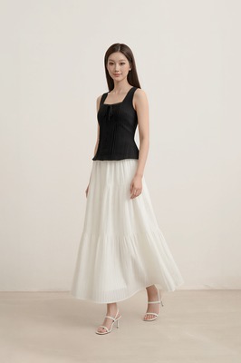 Cheria Padded Pintuck Top