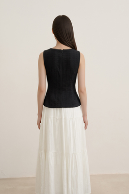 Cheria Padded Pintuck Top