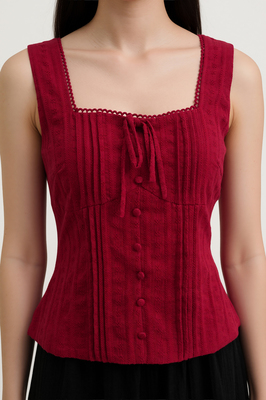 Cheria Padded Pintuck Top