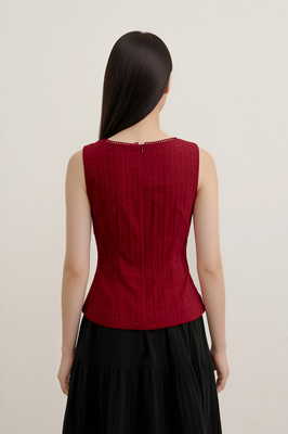 Cheria Padded Pintuck Top