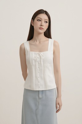 Cheria Padded Pintuck Top