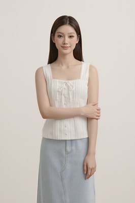 Cheria Padded Pintuck Top