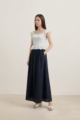 Petale Padded Floral Ruffle Top