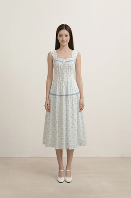 Petale Padded Floral Midi Dress