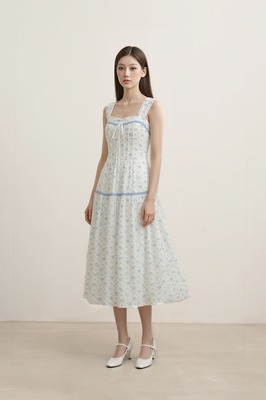 Petale Padded Floral Midi Dress