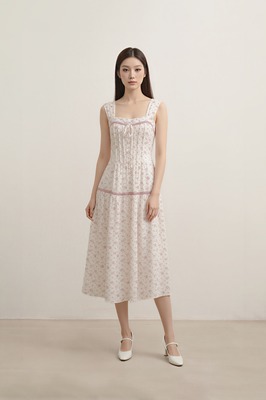 Petale Padded Floral Midi Dress