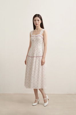 Petale Padded Floral Midi Dress