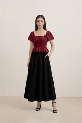 Verdine Padded Broderie Flutter Top