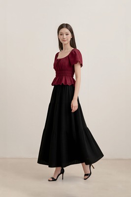 Verdine Padded Broderie Flutter Top