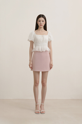 Verdine Padded Broderie Flutter Top