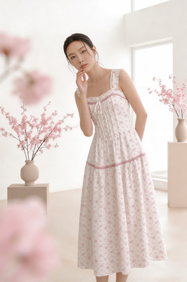 Petale Padded Floral Midi Dress