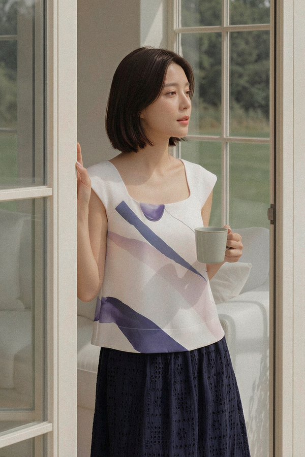 Blueprint Tie-Back Sleeve Top