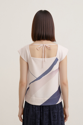 Blueprint Tie-Back Sleeve Top