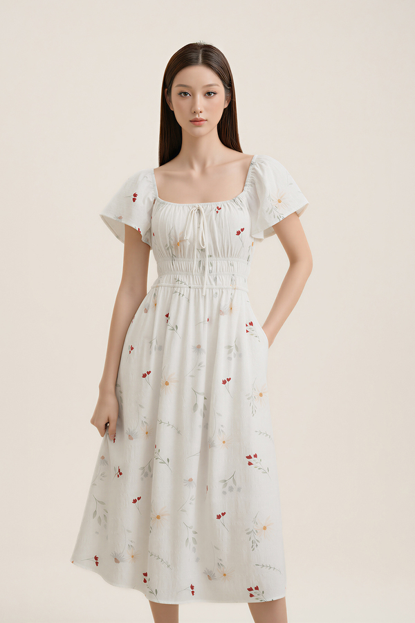 Poem Flutter Midi Dress