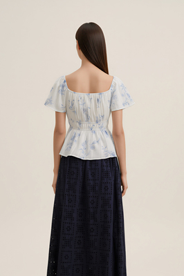 Chateau Padded Flutter Sleeve Top