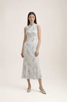 Chateau Padded Cheongsam Maxi Dress