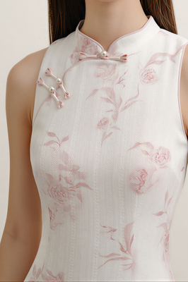 Chateau Padded Cheongsam Maxi Dress