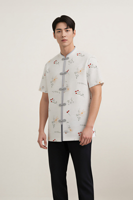 MENS Poem Mandarin Shirt