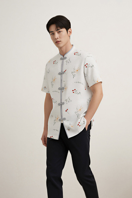 MENS Poem Mandarin Shirt