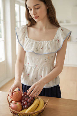 Poem Padded Ruffle Top
