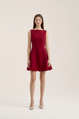 Celine Padded Textured Scallop Dress